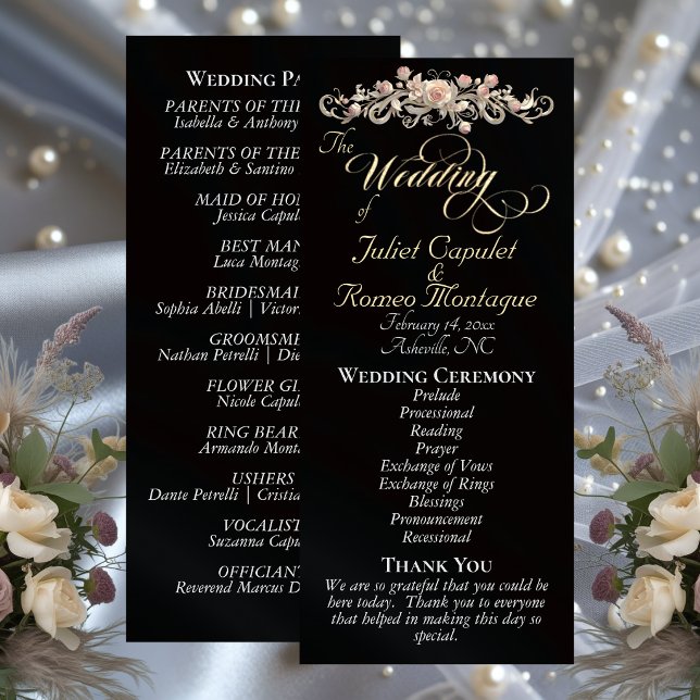 Rose Bogen - Schwarze Hochzeit Programm (Von Creator hochgeladen)
