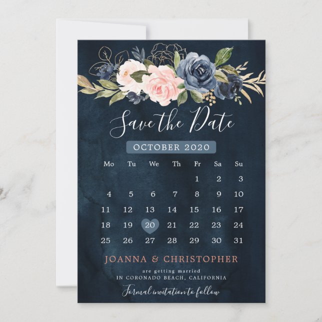 Rose Boho Calendar Rose Save The Date (Vorderseite)
