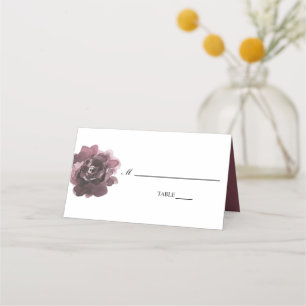 Rose bordeauxfarbene Blume Shabby Chic Platzkarte
