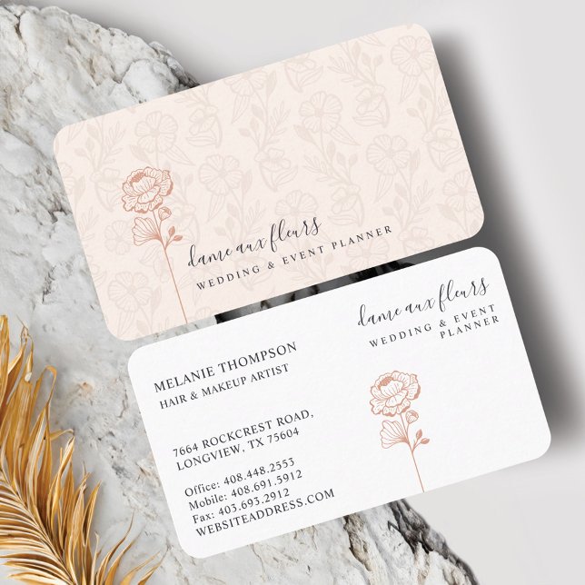 Rose Botanischer Rosa Rosa Visitenkarte (Modern Chic Floral Rose Botanical Blush Pink Business Card)