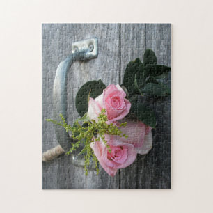 Rose Bouquet Barn Wood Rustikale Blumenfotografie Puzzle