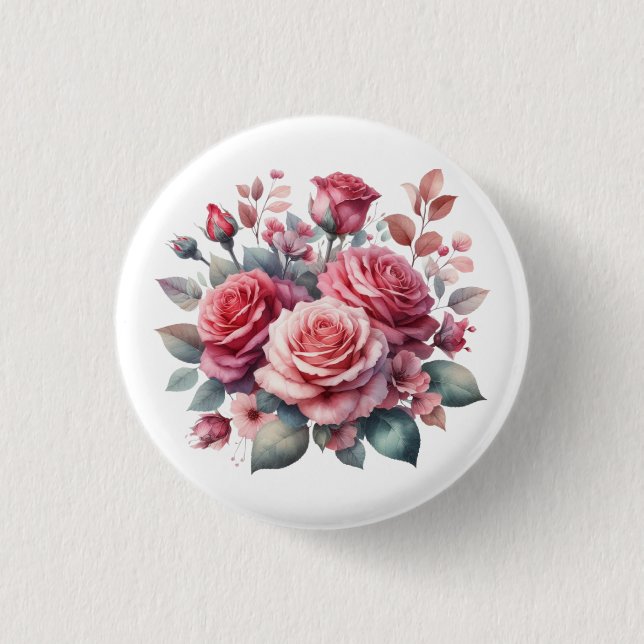 Rose Bouquet Blumendesign-62101 Button (Vorderseite)
