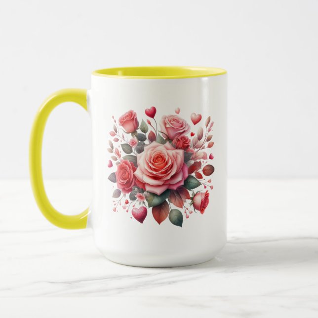 Rose Bouquet Blumendesign-62103 Tasse (Links)