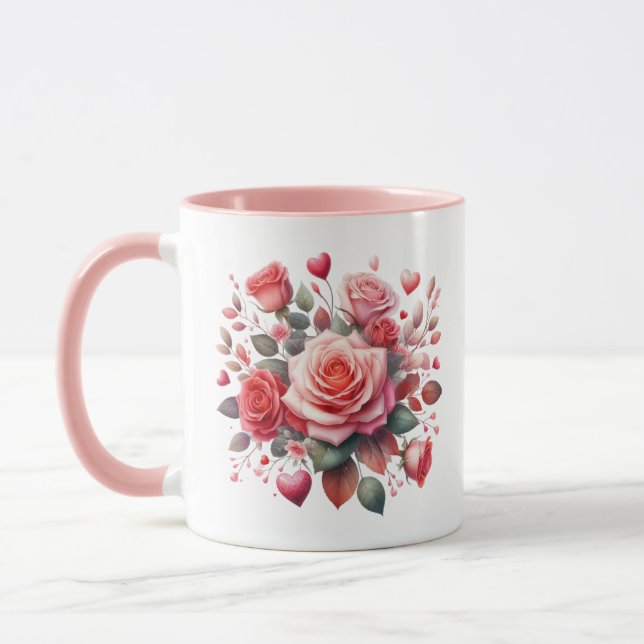 Rose Bouquet Blumendesign-62103 Tasse (Links)