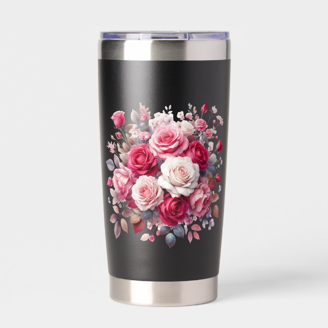 Rose Bouquet Blumendesign-62104 Thermobecher (Vorderseite)