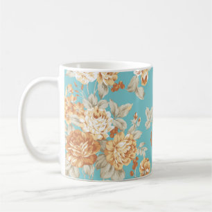 Rose Bouquet Design Nahtloses Muster mit weißer Ba Kaffeetasse