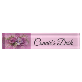 Rose Bouquet Desk Namplate Namensplakette