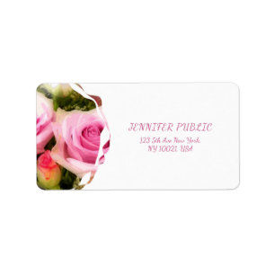 Rose Bouquet Floral Blume Elegante Anschrift Adressaufkleber