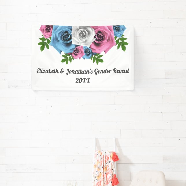 Rose Bouquet Gender Reveal Banner (InSitu)