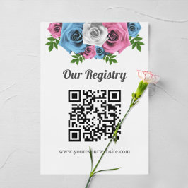 Rose Bouquet Gender Reveal Registry Begleitkarte