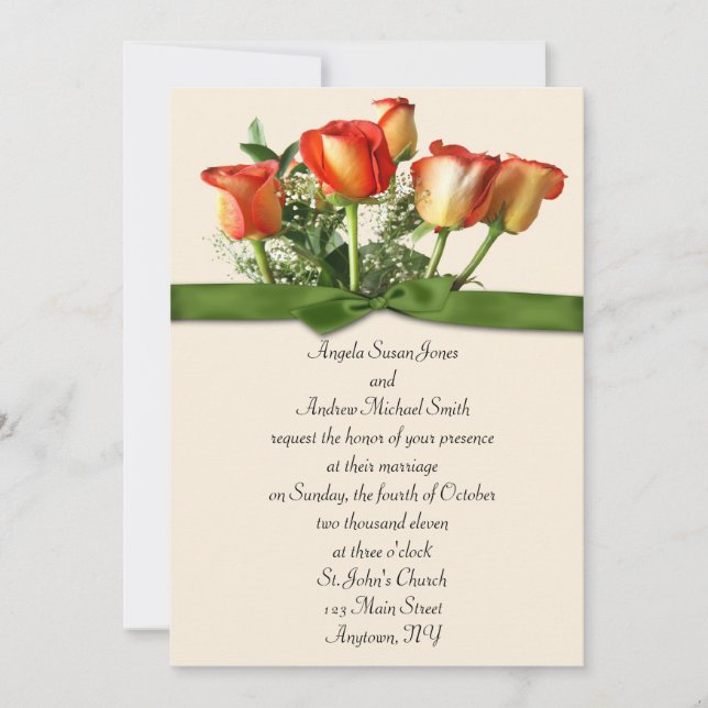 Rose Bouquet Hochzeit Einladung (Vorderseite)