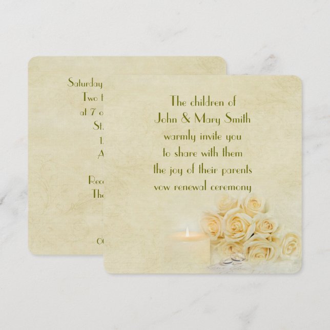 Rose Bouquet Invite Einladung (Vorne/Hinten)