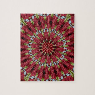 Rose Bouquet Kaleidoskop unter Glas 1 Puzzle