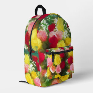 Rose Bouquet Malerei - Niedliche Original Blume Ku Bedruckter Rucksack