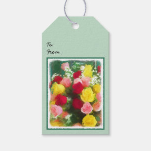 Rose Bouquet Malerei - Niedliche Original Blume Ku Geschenkanhänger