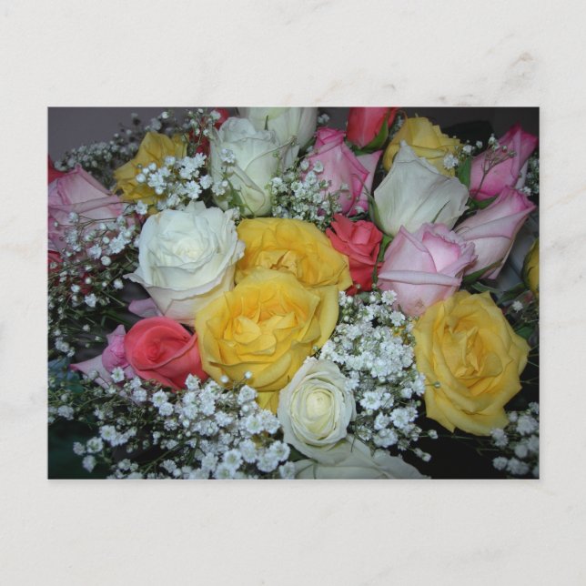 Rose Bouquet Postcard Postkarte (Vorderseite)