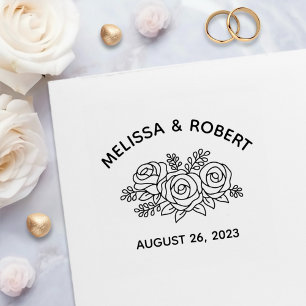 Rose Bouquet Save the Date Wedding Permastempel