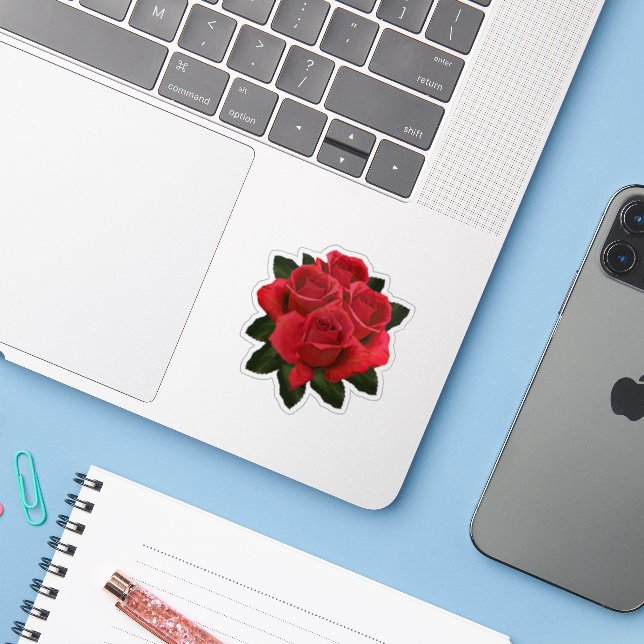 Rose Bouquet Sticker (Laptop mit iPhone)