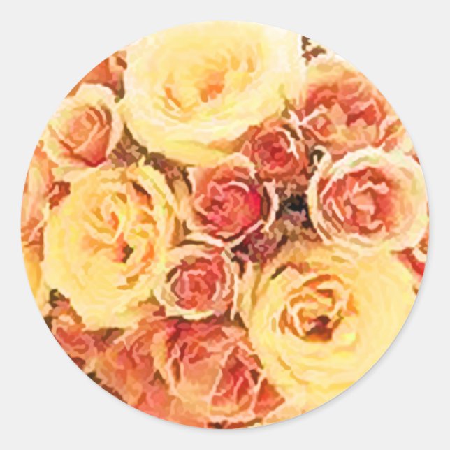 Rose Bouquet Umschlag Aufkleber Sticker (Vorderseite)
