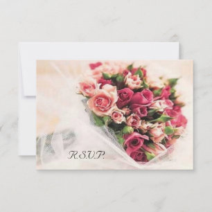 Rose Bouquet Wedding RSVP Karte