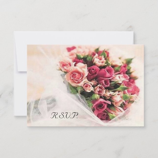 Rose Bouquet Wedding RSVP Karte (Vorderseite)
