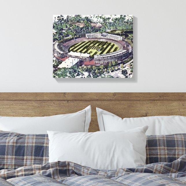 Rose Bowl Southampton Cricket Ground Artistic Leinwanddruck (Insitu (Schlafzimmer))