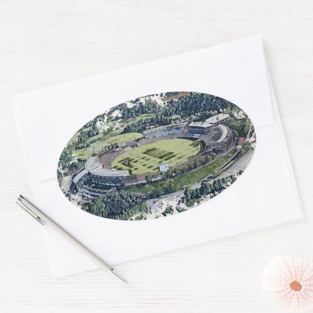 Rose Bowl Southampton Cricket Ground Artistic Ovaler Aufkleber (Umschlag)