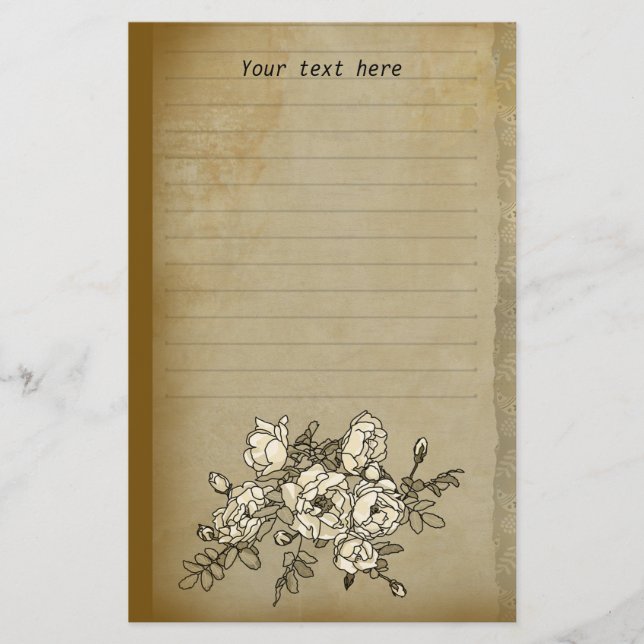 Rose Branch Vintag Stationery Briefpapier (Vorderseite)