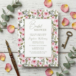 Rose Brautdusche Einladung