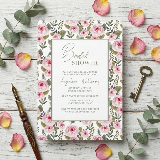 Rose Brautdusche Einladung (Von Creator hochgeladen)