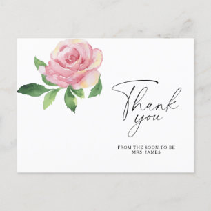 Rose - Brautparty danke Karte