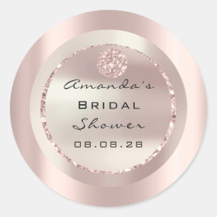 Rose Brautparty Sweet 16. Glitzer Rose Gold Runder Aufkleber