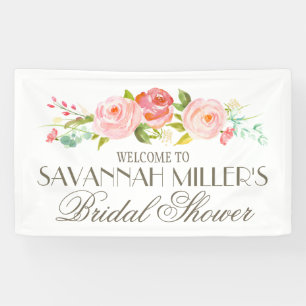 Rose Brautparty Welcome Banner