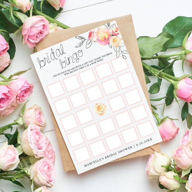 Rosé Bridal Bingo Card Einladung (Von Creator hochgeladen)