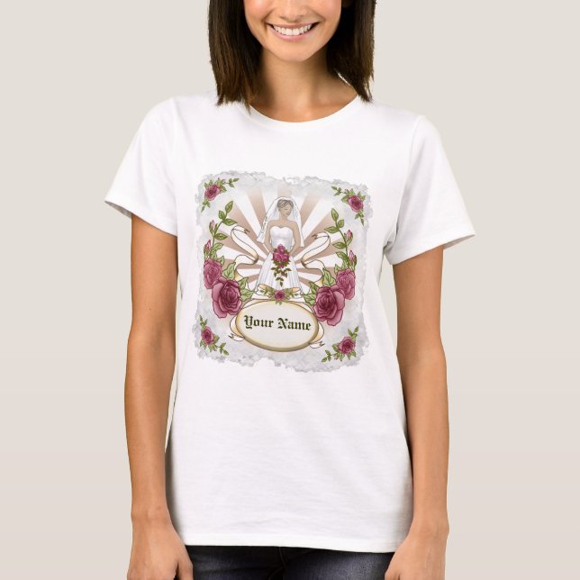 Rose Bride Custom Wedding T - Shirt (Vorderseite)