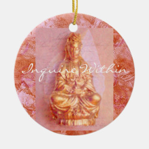 Rose-Bronze Kwan Yin Keramikornament
