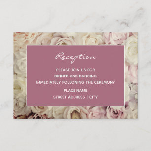 Rose Brown Mulberry Pink Hochzeitsempfangskarten Begleitkarte