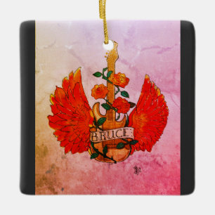 Rose Bruce Fender Guitar Rock & Roll Keramikornament