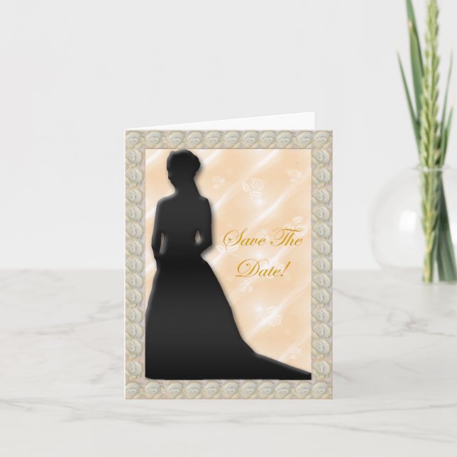 Rose Bud Bride Save the Date Karte (Vorderseite)