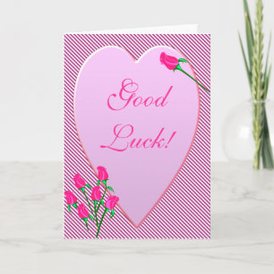 Rose Bud Heart Viel Glück Card Karte
