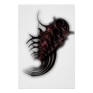 "Rose Bud Thorns Abstraktion" Glossy Poster