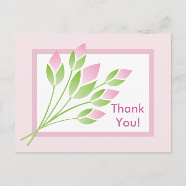 Rose Buds Vielen Dank Postcard Postkarte (Vorderseite)