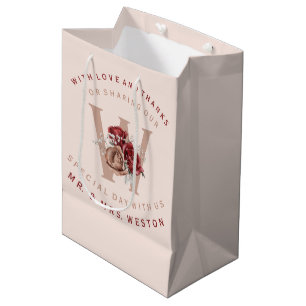 Rose Burgund und Blush Vielen Dank Mittlere Geschenktüte