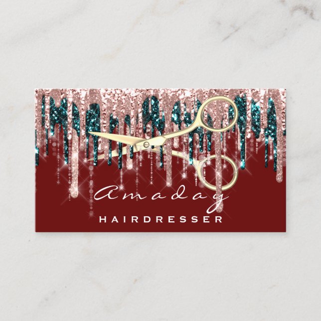 Rose Burgundy beruflich Hairdresser Visitenkarte (Vorderseite)