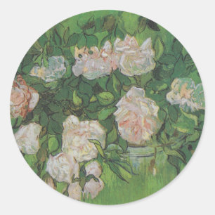 Rose Bush von Vincent Van Gogh Runder Aufkleber