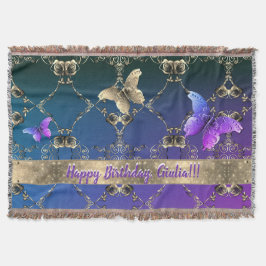 Rose Butterfly Lila Decke