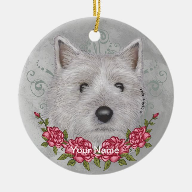 Rose Cairn Terrier Ornament (Vorne)