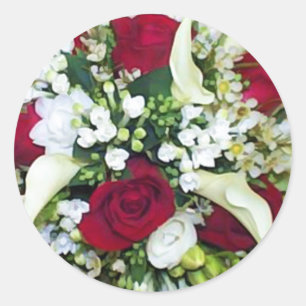 Rose & Cala Lily Runder Aufkleber