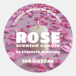 Rose Candle Classic Round Aufkleber