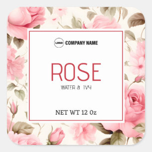 Rose Candle Label Aufkleber